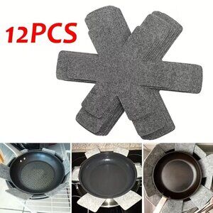 Set of 12 Premium Felt Pads for Pots And Pans Grey Multiple Sizes
